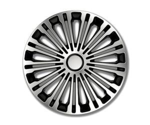 Unbekannt PETEX Lot de 4 enjoliveurs 15 Pouces, argenté/Noir (1350-3627)