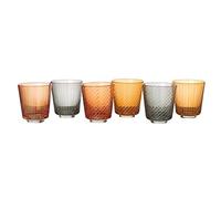 Unbekannt Pols Ensemble de verres en pot avec bibliothèque de coupes - verres à eau - ensemble de 6-3 couleurs différentes, 2 coupes différentes - lavable au lave-vaisselle