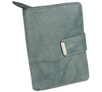 Unbekannt Portefeuille Pratique pour Femme, en Cuir, Gris (Noir) - 169