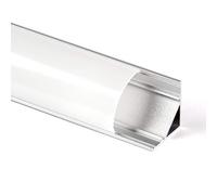 Unbekannt Profilé d'angle en aluminium - Bande de recouvrement de rail pour bandes LED - Profilé rayures opale 1 m 2 m - Blanc laiteux, 1m opal