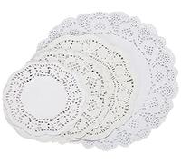 Unbekannt Rayher Hobby 59225102 Lot de 60 Feuilles de Papier Dentelle, Rondes, SB-Btl Blanc