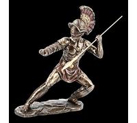 Unbekannt Romain Gladiateur Figurine - Murmillo dans Combat avec Pique et Casque Veronese Figurine de Décoration, Décoder l'article, Sculpture, Statuette, H 24 CM
