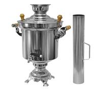 Unbekannt Samovar avec cheminée en acier inoxydable pour le thé russe pour le camping, le jardin ou la terrasse, pour garçons (5-8 ans), unisexe