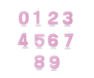 Unbekannt Städter 910874 Mini Bougies Chiffres, Lot de 10, Rose