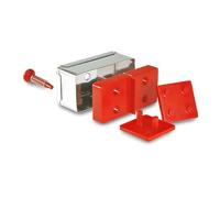 Unbekannt Städter 966902 Domino Lot de, Acier Inoxydable/Plastique, Rouge/argenté, 6 x 3 x 2,2 cm