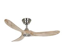 Unbekannt Ventilateur de Plafond Eco Genuino 122cm Chromé Bois Naturel