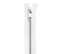 Unbekannt YKK Fermeture éclair non séparable, en métal, avec zip en argent, pour jupes, pantalons, sacs, blanche, 10 cm