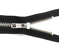 Unbekannt YKK Fermeture éclair non séparable, en métal, avec zip en argent, pour jupes, pantalons, sacs, noire, 18 cm