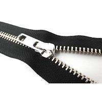 Unbekannt YKK Fermeture éclair non séparable, en métal, avec zip en argent, pour jupes, pantalons, sacs, noire, 16 cm