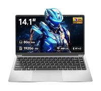 unbholkk Ordinateur Portable 14,1", 8 Go RAM, 192 Go SSD, Celeron N3450, PC Portable Étudiant FHD IPS avec Wi-FI 2.4, Mini-HDMI, Bluetooth 4.2 - Idéal pour La Maison, Les Études et Le Travail