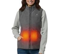 UNBON Gilet Chauffant Femme avec Batterie Incluse USB 10000mAh, Veste Chauffante Femme avec 3 Températures 6 Zones Chauffage, Veste Polaire Chauffante sans Manche, Gilet Chauffant Électrique Gris XS