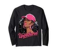 Unbothered Black Woman African American Afro Queen Manche Longue