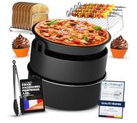 UNBOX Accessoires Air Fryer, 15 Pièces - Accessoires Ronds XL pour COSORI 4,7L, Moulinex 4,2L - Avec Moule en Silicone et Livre de Recettes Électronique