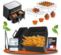 UNBOX Accessoires Air Fryer pour Moulinex Easy Fry Dual Friteuse 8,3L - Accessoires Friteuse sans Huile avec Plat Silicone Air Fryer, Moule Muffin, Pince pour Airfryer Moulinex