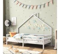 UnboxGermany Lit Enfant 90x200 cm, Lit au Sol Montessori avec Barrière de Sécurité et Sommier à Lattes - Bois Massif de Pin - Idéal pour Chambre Garçon et Fille - Blanc