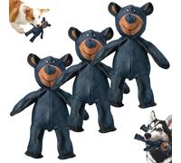 Unbreaka-Bear, Jouets Indestructibles pour Chiens qui Mâchent de Manière Agressive, Jouets à Mâcher Incassables pour Chiens avec son, Jouet en Peluche Robuste et Durable pour Grands Chiens (3PCS)