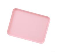 Unbreakable Plastic Serving Tray 34cm Raised Edge(Pink Large) | Thick PP plastic, raised edges prevent spills, firm structure, daily high-frequency use, unbreakable design