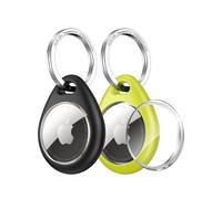 UNBREAKcable Airtag Porte Clé [Lot de 2] Coque de Protection pour Airtags 2021 avec Cercle [avec Couvercle TPU Ttransparent] [Anti-Perte &Anti-Chute & Anti-Rayures] pour Clés/Sacs/Chat/Chien