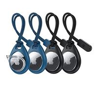 UNBREAKcable Airtag Porte Clé [Lot de 2] Coque de Protection pour Airtags 2021 avec Sangle [avec Couvercle TPU Ttransparent] [Anti-Perte &Anti-Chute & Anti-Rayures] pour Clés/Sacs/Bagage