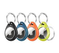 UNBREAKcable Airtag Porte Clé [Lot de 4] Coque de Protection pour Airtags 2021 avec Cercle [avec Couvercle TPU Ttransparent] [Anti-Perte &Anti-Chute & Anti-Rayures] pour Clés/Sacs/Chat/Chien