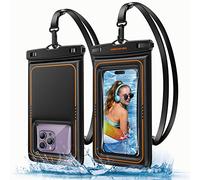 UNBREAKcable Pochette Étanche Smartphone, IPX8 Pochette Etanche pour iPhone 16 15 14 13 12 11 Pro Max XS XR X SE, Samsung S25 S24 S23 S22 Ultra A15 A55, Xiaomi Redmi, Jusqu'à 7 Pouces, Noir