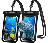 UNBREAKcable Lot de 2 Coques étanches pour Téléphone Portable jusqu'à 7,0" IPX8 - pour la Natation - pour iPhone 17 16 15 14 13 Pro Max Samsung S25 S24 Ultra XiaoMi Huawei