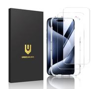 UNBREAKcable Lot de 2 protections d'écran en verre trempé incassable pour iPhone 15 Pro Max [cadre d'installation facile] [dureté 9H] [99,99 % HD transparent] [sans bulles] pour Apple 6,7"