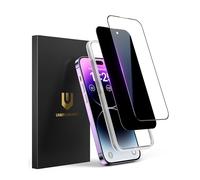 UNBREAKcable Lot de 2 Protections d'écran pour iPhone 14 Pro - 1 Verres Trempés Confidentialité + 1 Verres Clairs Incassables [Cadre d'installation Facile] [Compatible Coque] pour iPhone 6,1 pouces