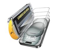 UNBREAKcable Lot de 3 Protecteurs d’Écran pour iPhone 15 Plus en Verre Trempé - [Dureté 9H+] [Anti-éclats de Qualité Militaire] [Clarté HD 99,99%] Couverture Totale pour iPhone 6.7 pouces