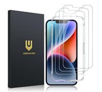 UNBREAKcable Lot de 3 protections d'écran pour iPhone 14/13/13 Pro, double verre trempé incassable [cadre d'installation facile] [dureté 9H] [99,99 % HD transparent] [sans bulles] 6,1"