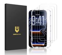 UNBREAKcable Lot de 3 protections d'écran pour iPhone 17 Pro, double verre trempé incassable [cadre d'installation facile] [dureté 9H] [99,99% HD transparent] [compatible avec les coques] pour iPhone