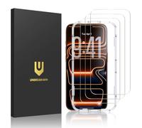 UNBREAKcable Lot de 3 protections d'écran pour iPhone 17 Pro Max, double verre trempé incassable [cadre d'installation facile] [dureté 9H] [99,99% HD transparent] [compatible avec les coques] pour