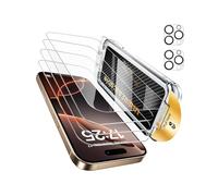 UNBREAKcable Lot de 4 Protections d’Écran + 2 Protections d’Objectif pour iPhone 16 Pro Max [Verre Trempé 9H+] [Installation Facile et Sans Bulles] Transparence Ultra HD, Compatible avec les Coques