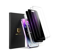 UNBREAKcable Lot de 4 protections d'écran pour iPhone 14 Pro - 2 verres trempés confidentialité + 2 verres clairs doublement incassables Anti-rayures pour iPhone 6,1 pouces