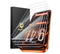 UNBREAKcable Lot de 4 protections d'écran pour iPhone 17 Pro Max, double verre trempé incassable [cadre d'installation facile] [dureté 9H] [99,99% HD transparent] [compatible avec les coques] pour