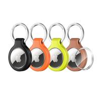 UNBREAKcable Porte Clé pour Airtag 2021 [Lot de 4] Coque de Protection pour Airtags avec Cercle [avec Couvercle TPU Ttransparent] [Anti-Perte &Anti-Chute & Anti-Rayures] pour Clés/Sacs/Chat/Chien