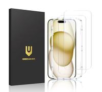 UNBREAKcable Protecteur d'écran en verre trempé incassable pour iPhone 15 [paquet de 2] [transparence HD à 99,99%] [cadre d'installation facile] [dureté 9H] [sans bulles] pour Apple 6,1"