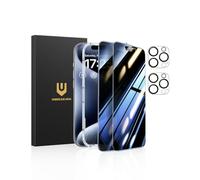 UNBREAKcable Protection d'Écran Confidentialité pour iPhone 15 Pro Max (6,7 Pouces), Lot de 2 + 2 Protecteurs d'Objectif｜Angle Anti-Espion 25°｜Dureté 9H｜Anti-Traces de Doigts