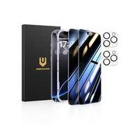 UNBREAKcable Protection d'Écran Confidentialité pour iPhone 16 Pro (6,3 Pouces), Lot de 2 + 2 Protecteurs d'Objectif｜Angle Anti-Espion 25°｜Dureté 9H｜Anti-Traces de Doigts