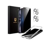 UNBREAKcable Protection d'Écran en Verre Trempé Anti-Espion pour iPhone 16 (6,1 Pouces), Lot de 2 + 2 Protecteurs d'Objectif｜Angle de Confidentialité 25°｜Dureté 9H｜Anti-Traces｜Haute Définition