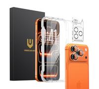 UNBREAKcable Protection Écran iPhone 17 Pro - Lot de 3, 3 Vitres en Verre Trempé + 3 Protecteurs d'Objectif, Dureté 9H, Clarté HD, Anti-Traces de Doigts, Compatible Coque, 6,3 Pouces