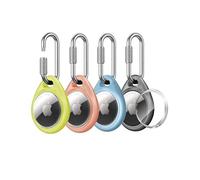 UNBREAKcable Support pour Apple AirTag (Lot de 4) - Coque TPU avec Mousqueton Verrouillage Rotatif en Acier Inoxydable 304, Anti-Perte, Étanche, Ajustement Parfait, 4 Couleurs