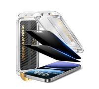 UNBREAKcable Verre Trempé Anti-Espion pour iPhone 16 Pro, Film en Verre Trempé [Anti-poussière en un Seul Pas] [25° Anti-Espionnage] [Dureté Ultra-Résistante 9H] [Sans Bulles] 6.3"- Lot de 2