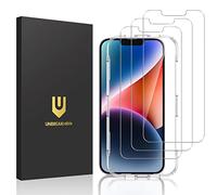 UNBREAKcable Verre Trempé pour iPhone 14 Plus (6.7") [Lot de 3] avec Cadre d'installation et Kits, Film Protection écran Vitre HD Dureté 9H - [Anti-Rayures, Anti-Traces de Doigts, sans Bulles]