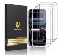 UNBREAKcable Verre Trempé pour iPhone 17 Pro, Lot de 3 Protecteur d'Écran [Dureté 9H] [Clarté HD de 99,99%] [Cadre d'Installation Facile] [Couverture Complète] 6,3"