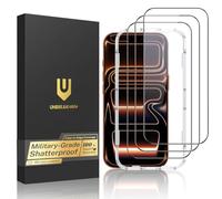 UNBREAKcable Verre Trempé pour iPhone 17 Pro Max, Lot de 3 Protecteur d'Écran [Dureté 9H] [Clarté HD de 99,99%] [Cadre d'Installation Facile] [Couverture Complète] 6,9"