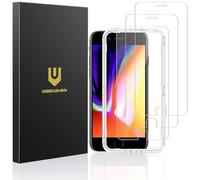 UNBREAKcable Verre Trempé pour iPhone SE 2020/8/7/6/6S, Dureté 9H, 99,99% HD, Cadre d'installation Facile, Coque Compatible, Films de Protection d'écran pour 4,7" iPhone SE 2020/8/7/6/6S - Lot de 3