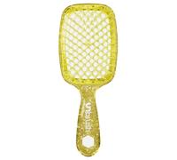 FHI Heat UNbrush Brosse démêlante pour un brossage sans douleur de tous types de cheveux humides ou secs, poils antistatiques DuoFlex durables, poignée légère, brosse à cheveux ventilée, jaune ambré