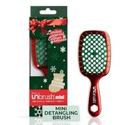 UNbrush Mini brosse à cheveux de vacances pour un brossage sans douleur sur tous les types de cheveux humides/secs - Mini brosse démêlante UNbrush avec poils antistatiques durables, légère et ventilée