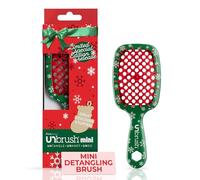 UNbrush Mini brosse à cheveux de vacances pour un brossage sans douleur sur tous les types de cheveux humides/secs - Mini brosse démêlante UNbrush avec poils antistatiques durables, légère et ventilée